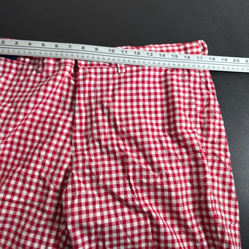 Polo Ralph Lauren Shorts Mens 35 Red White Gingham Cotton Chino Preppy